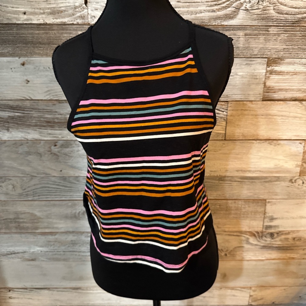 Torrid Black Multicolor Striped Tank Top
